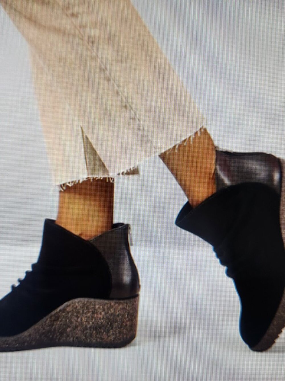 Aetrex Suede Leather Wedge Ankle Boots. NIB. Size EU 36/US 6-6.5
